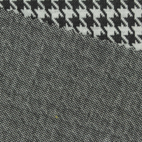 Black Houndstooth Jacquard, Polyester, 225 gsm
