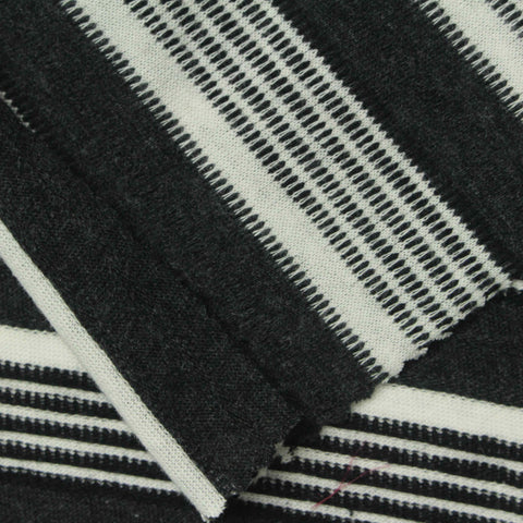 Black Horizontal-Stripe Knit, Cotton, 148 gsm