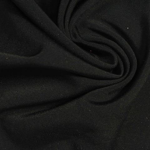 Brushed Polyester Stretch Warp Knit Fabric, 230 gsm, 150 cm — Black