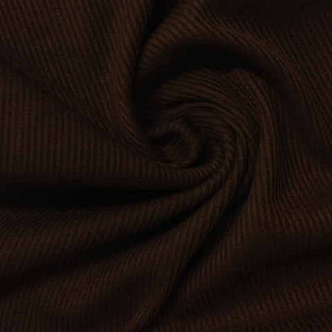 Dark Brown Ribbed Rib Knit, Polyester