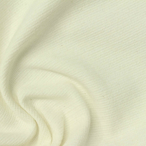Off-White Ribbed Rib Knit, Poly-Cotton