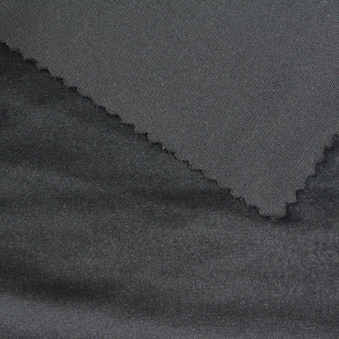 Polyester Stretch Warp Knit Fabric, 198 gsm, 184 cm — Black