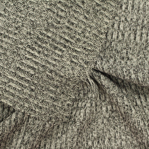 Grey Marl Rib Knit, Poly-Viscose, 227 gsm