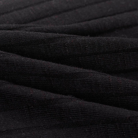 Striped Viscose Polyester Stretch Rib Knit Fabric, 215 gsm, 160 cm — Black