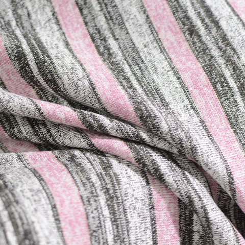 Pink Stripes Jersey Knit, Viscose-Spandex