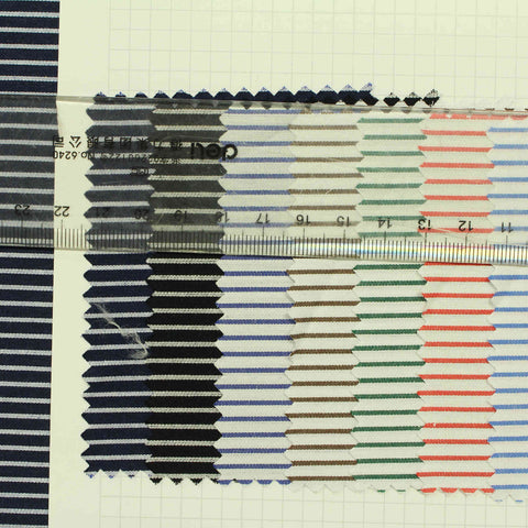 Navy Horizontal-Stripe Poplin, Cotton, 107 gsm