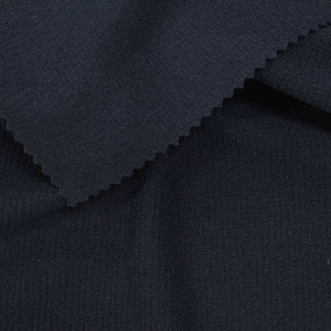 Dark Navy Mini-Grid Waffle Knit, Polyester
