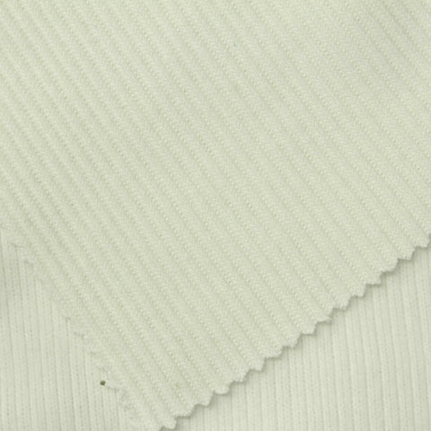 Cotton Polyester Rib Knit Fabric, 370 gsm, 150 cm — White