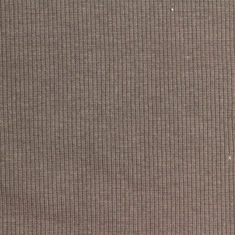 Cotton Polyester Stretch Rib Knit Fabric, 380 gsm, 130 cm — Brown