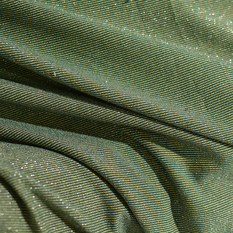 Metallic Stretch Chunky Knit Fabric, 147 gsm, 152 cm — Green, ref EF-6026