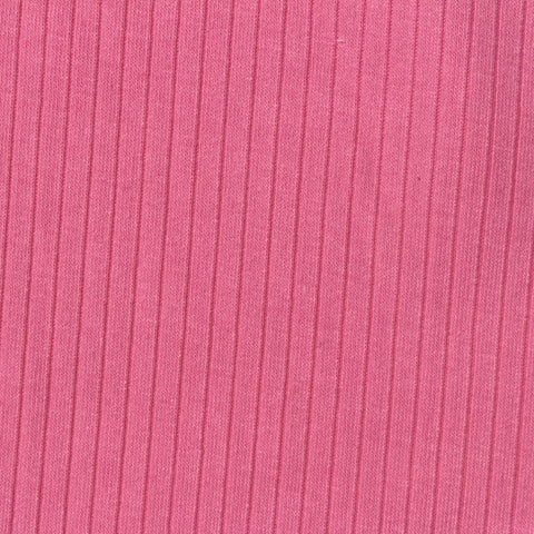 Polyester Viscose Stretch Rib Knit Fabric, 255 gsm — Pink