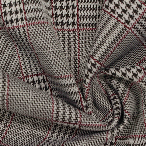 Black Plaid Jacquard, Polyester, 260 gsm, 160 cm, ref EF-210127