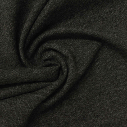Dark Grey Marl French Terry, Cotton-Poly, 200 gsm
