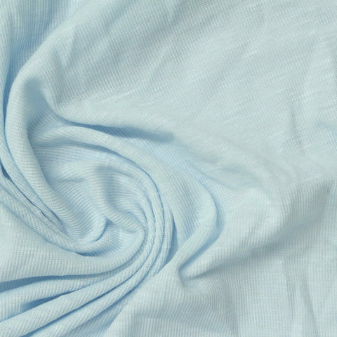 Tencel Lyocell Polyester Rib Knit Fabric, 150 gsm, 167 cm — Blue