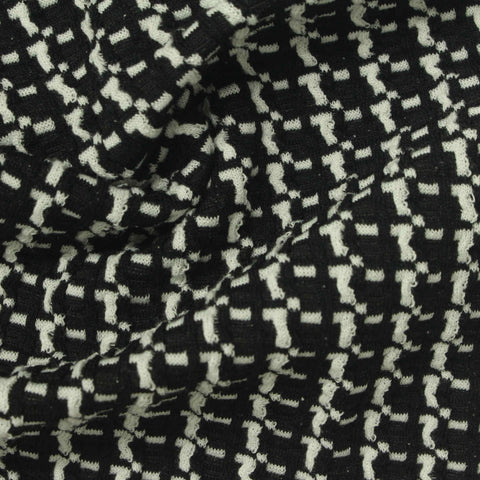 White Geometric Jacquard, Polyester, 300 gsm