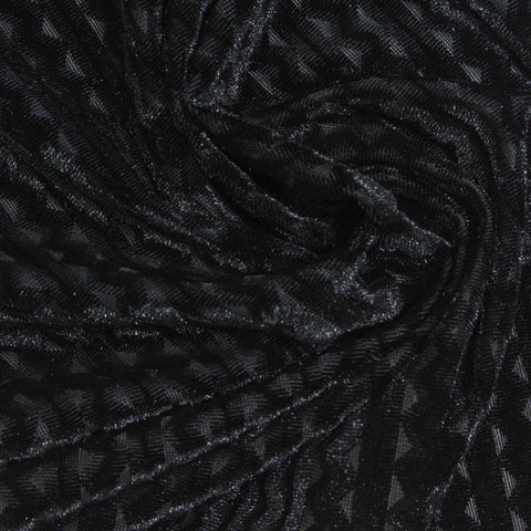Black Wavy-Stripe Rib Knit, Polyester