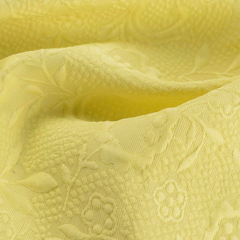 Yellow Tone-on-Tone Floral Jacquard, Poly-Cotton