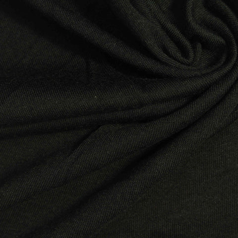 Bamboo Cotton Jersey Knit Fabric, 140 gsm, 170 cm — Black