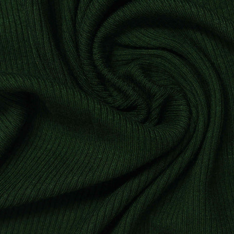 Viscose Stretch Rib Knit Fabric, 259 gsm, 125 cm — Green