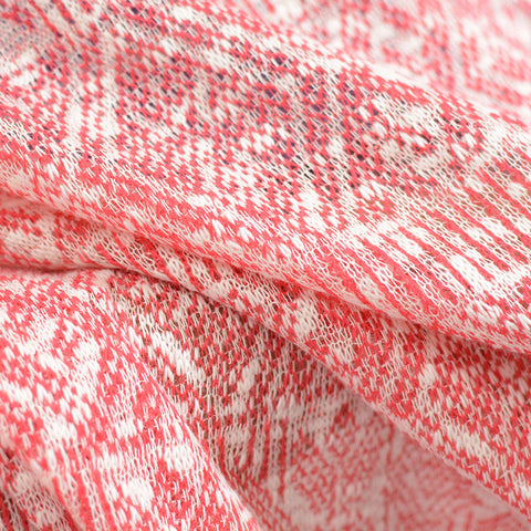 Red Geometric-Diamond Jersey Knit, Poly-Cotton