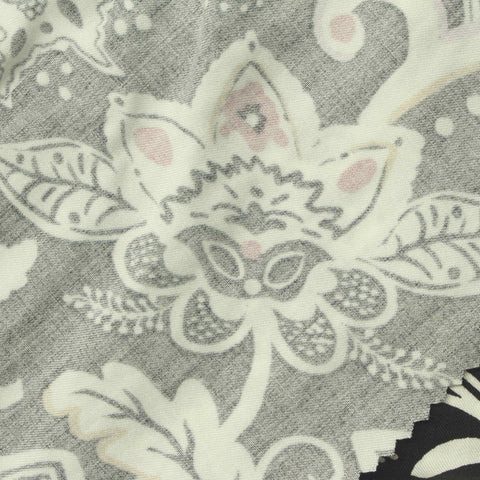 Black Abstract-Paisley Twill, Viscose