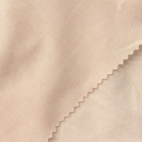 Brushed Polyester Viscose Stretch Chunky Knit Fabric, 180 gsm, 163 cm — Beige