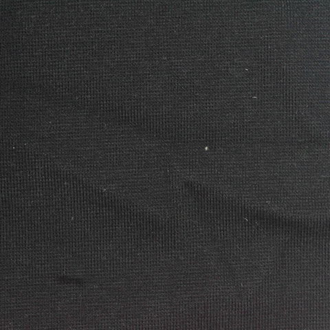 Cotton Stretch Rib Knit Fabric, 360 gsm, 175 cm — Black