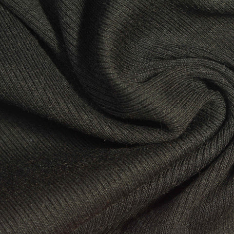 Black Rib Knit, Poly-Cotton