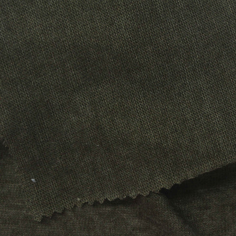 Dark Green Marl Jersey Knit, Cotton-Poly, 145 gsm