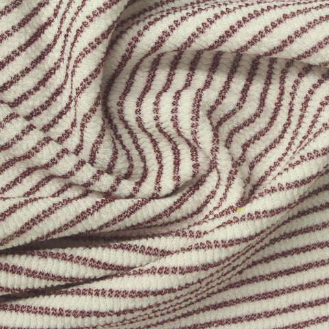 Yarn-Dyed Polyester Stretch Rib Knit Fabric, 320 gsm, 165 cm