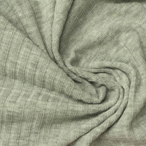 Light Grey-Green Marl Rib Knit, Poly-Viscose