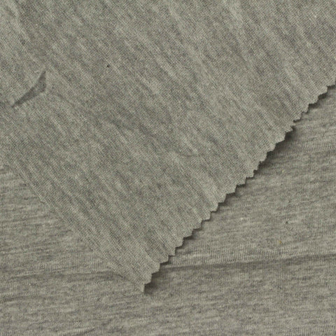Heather Grey Marl Jersey Knit, Poly-Cotton, 140 gsm
