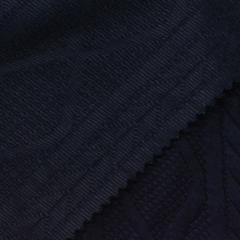 Dark Navy Textured Jacquard, Polyester