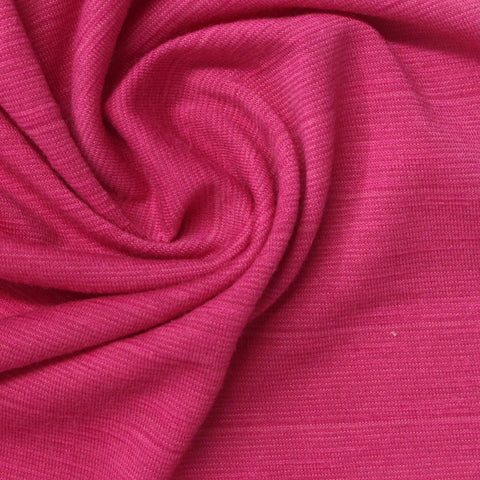 Slub Polyester Viscose Stretch Jersey Knit Fabric, 210 gsm, 160 cm — Pink