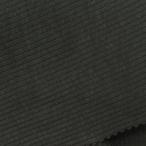Dark Grey Rib Knit, Cotton-Poly
