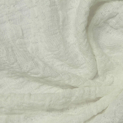 Cotton Nylon Stretch Crepe Fabric, 165 gsm, 110 cm — White