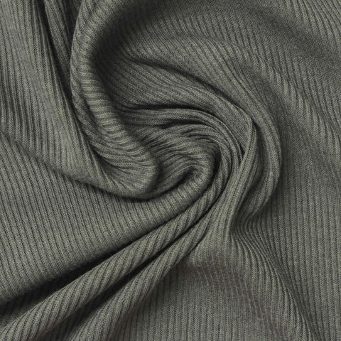Muted Sage Rib Knit, Poly-Viscose