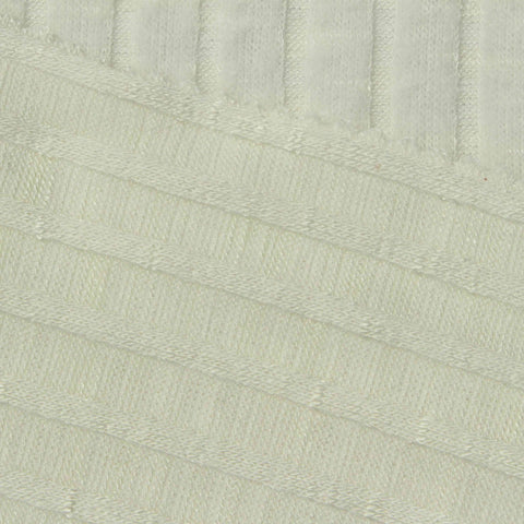 Brushed Polyester Viscose Rib Knit Fabric, 235 gsm, 135 cm — White