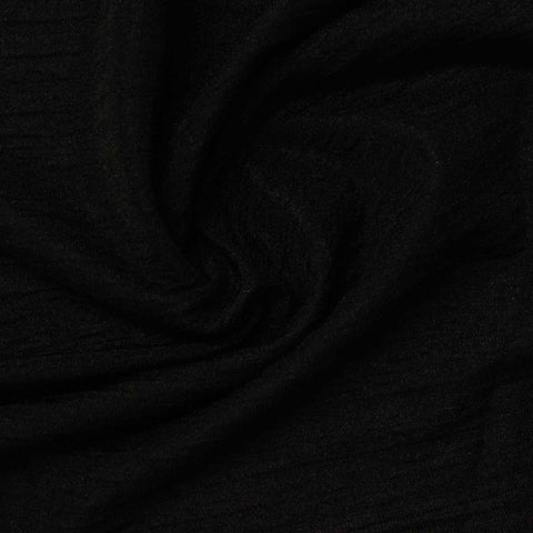 Polyester Stretch Crepe Fabric, 180 gsm, 150 cm — Black