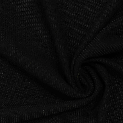 Rib Knit Fabric, 185 gsm, 135 cm — Black