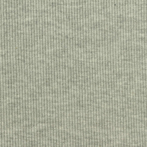 Light Grey Heathered-Marl Rib Knit, Cotton-Poly, 320 gsm