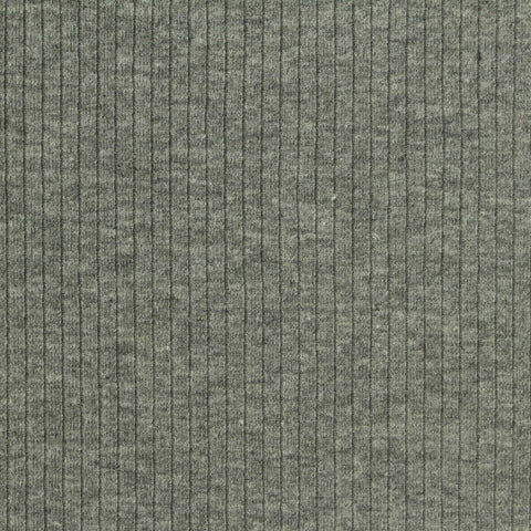 Grey Marl Rib Knit, Poly-Cotton, 280 gsm, 140 cm