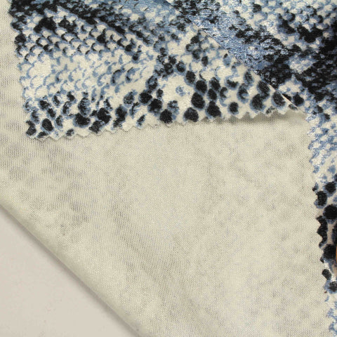 Blue Snakeskin Knit, Polyester, 213 gsm