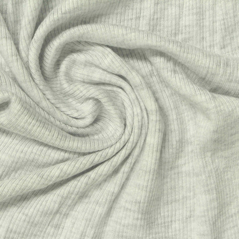 Light Grey Heather Rib Knit, Viscose