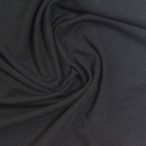 Cotton Tencel Lyocell Stretch Jersey Knit Fabric, 175 gsm, 168 cm — Black