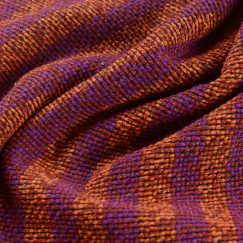 Orange Horizontal-Stripe Chunky Knit, Polyester