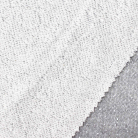 Silver Glitter French Terry, Poly-Cotton
