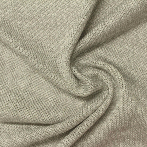 Light Grey Heathered-Marl Chunky Knit, Poly-Viscose, 160 gsm