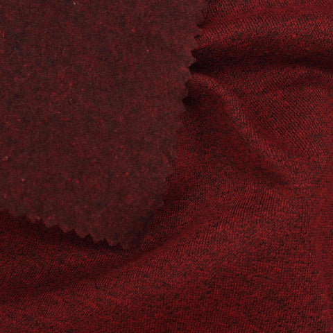 Red Marl French Terry, Cotton-Poly, 244 gsm