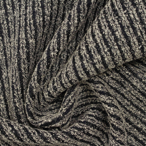 Black Textured-Stripe Interlock Knit, Poly-Viscose